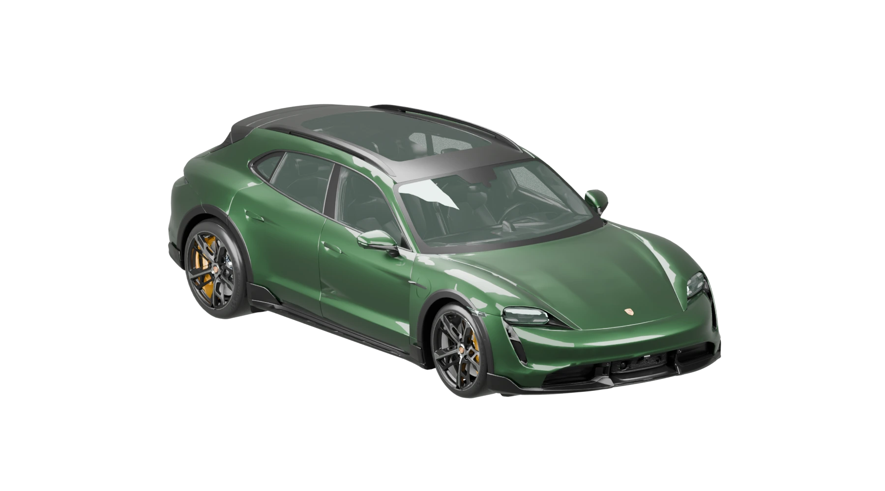 Porsche Taycan Cross Turismo in its original Racing Green finish